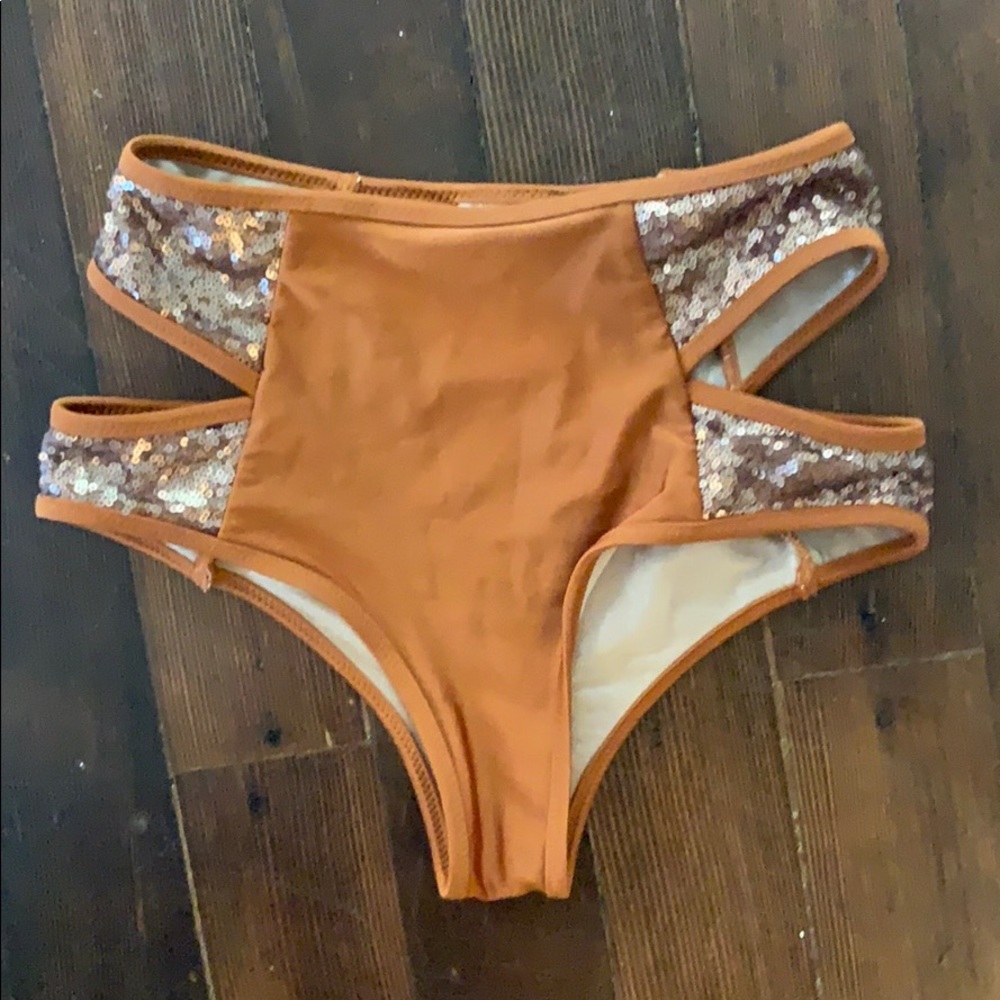 Amuse high waisted sequin swim bottoms